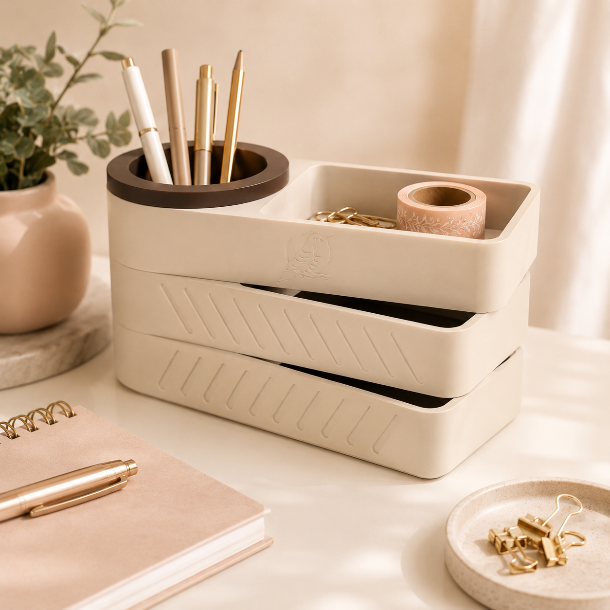 Organizador de Mesa Giratório Premium – Espaçoso, Moderno e Funcional