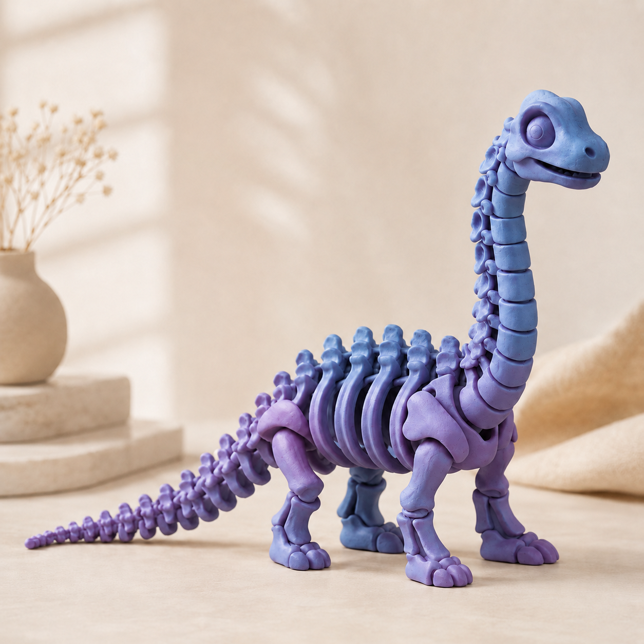 Esqueleto de Dinossauro Diplodoco 3D – Brinquedo Articulado