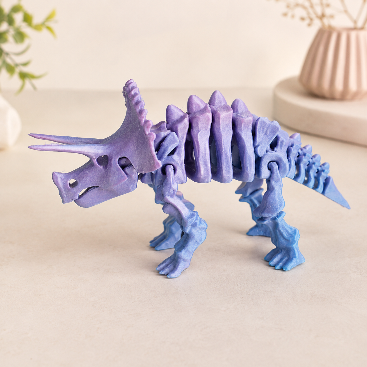 Triceratops Esqueleto Articulado 3D – Dinossauro Flexível