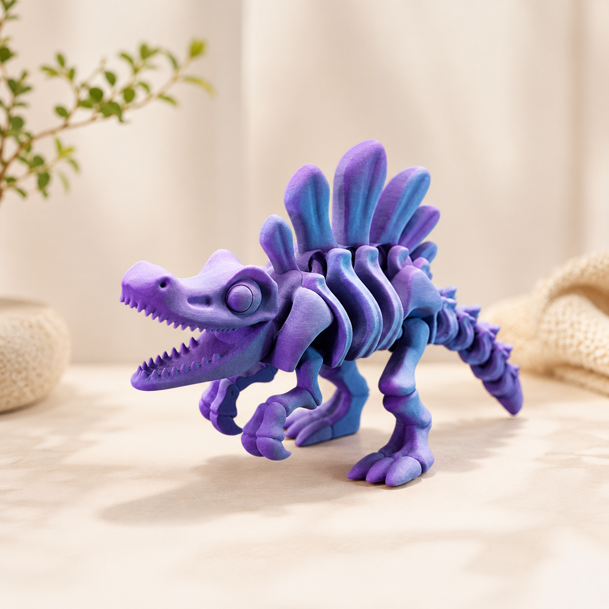 Dinossauro Flexi Esquelético Articulado – Fidget Fofinho e Colecionável
