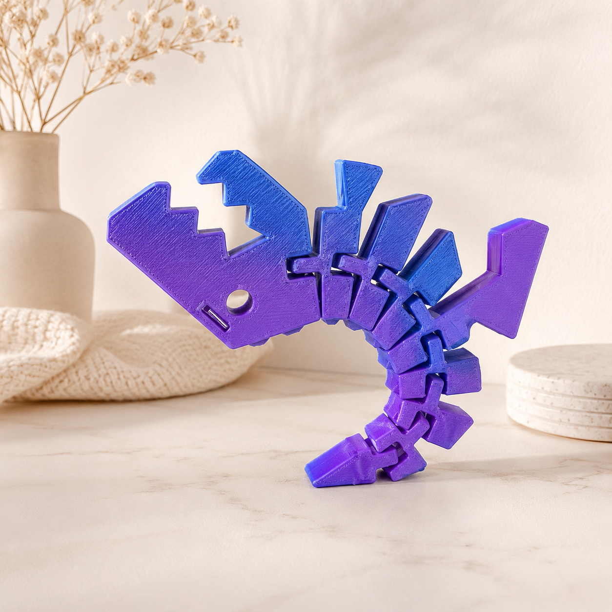 Dinossauro Flexi Rex Articulado – Brinquedo Sensorial Flexível e Decorativo
