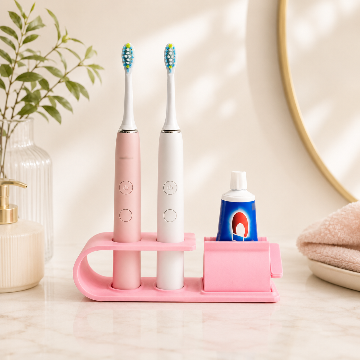 Organizador para Escova Elétrica e Pasta de Dente – Suporte de Banheiro 3D