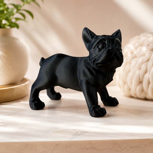 Escultura Bulldog Francês Decorativa – Pet Minimalista em Impressão 3D para Casa e Escritório