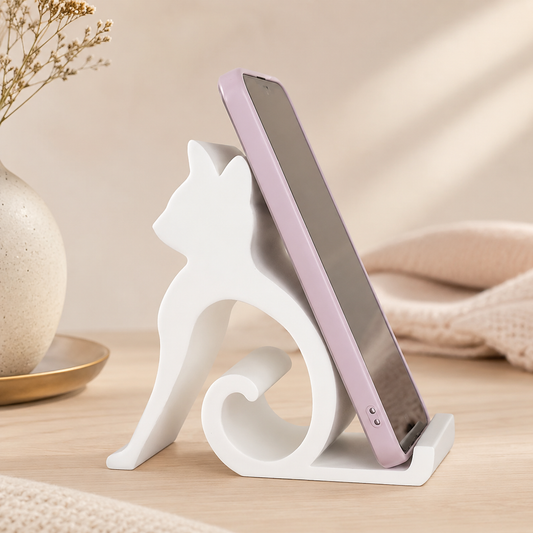 Suporte de Celular Gato Decorativo – Porta-Celular de Mesa Moderno e Elegante