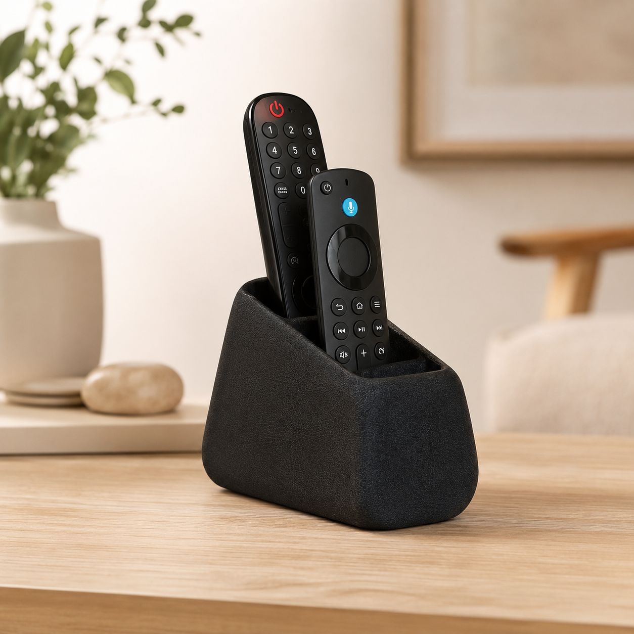 Suporte Organizador para Controles Remotos – Porta Controle de Mesa Moderno com 4 Divisões