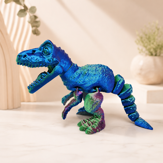 Dinossauro T-Rex Articulado Flexível 3D – Brinquedo Decorativo Criativo para Crianças e Colecionadores