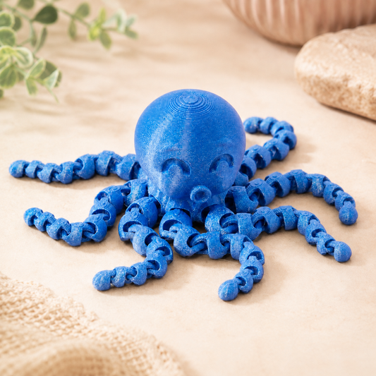 Polvo Articulado 3D – Brinquedo Sensorial Flexível e Decorativo