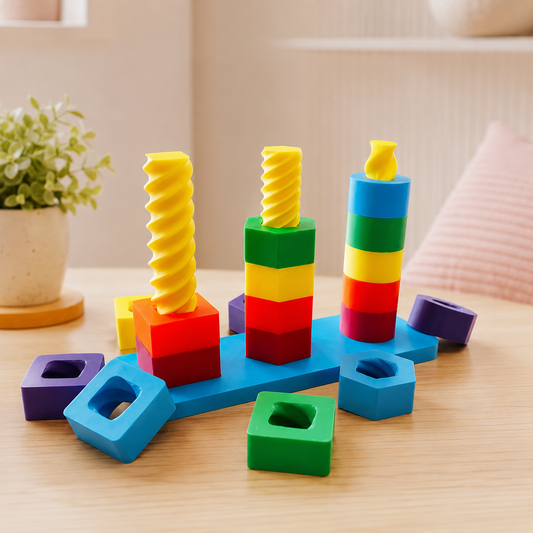 Brinquedo Infantil de Formas Giratórias 3D – Jogo Educativo de Encaixe e Motricidade Fina