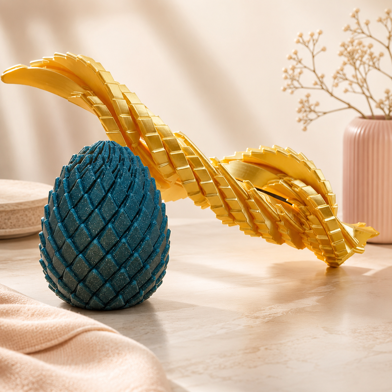 Ovo de Dragão Sensorial 3D com Dragão Flexível – Brinquedo Fidget Articulado Criativo