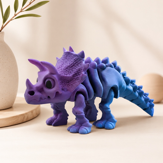 Triceratops Esqueleto Flexível 3D – Dinossauro Articulado