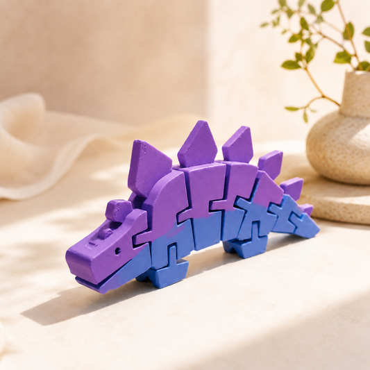 Estegossauro Articulado 3D – Brinquedo Flexível Colecionável