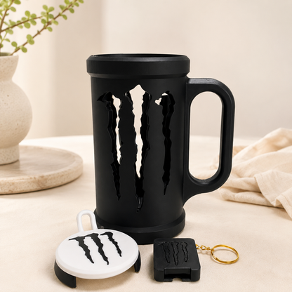 Kit Personalizado para Energético Monster 3D – Porta-Lata, Tampa e Chaveiro com Nome